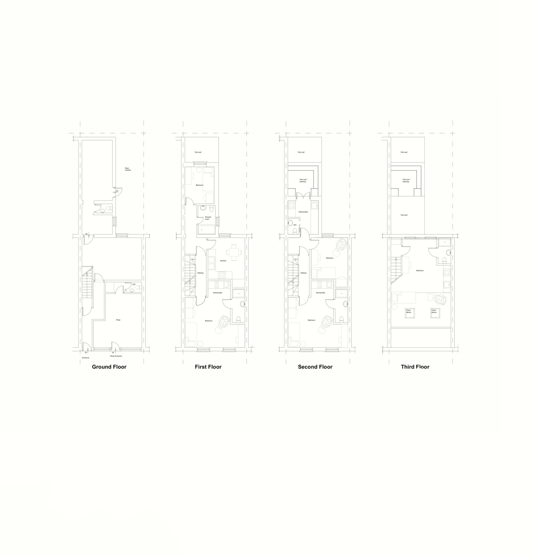 Street elevation at dusk